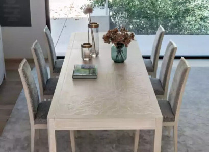 Chair set suite table 6x chairs dining room design wood dining group 7-piece
